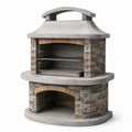 Barbecue in pietra con griglia in acciaio inox