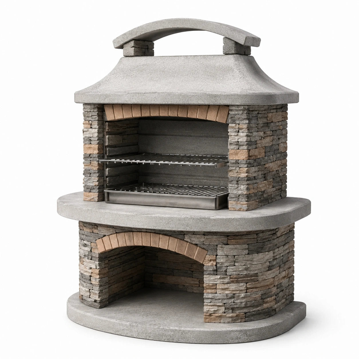 Barbecue in pietra con griglia in acciaio inox