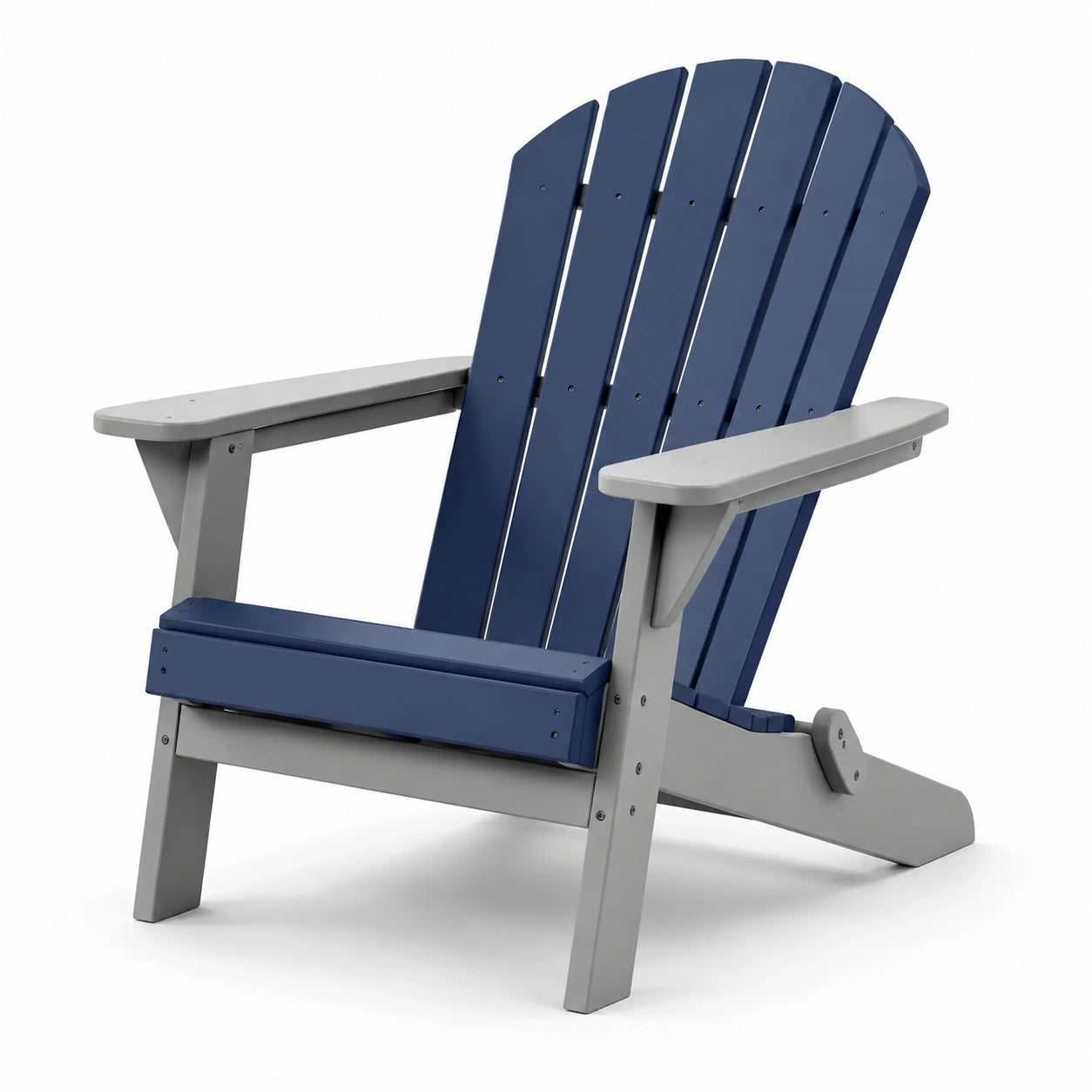 Sedia Adirondack in Polietilene, Blu e Grigio