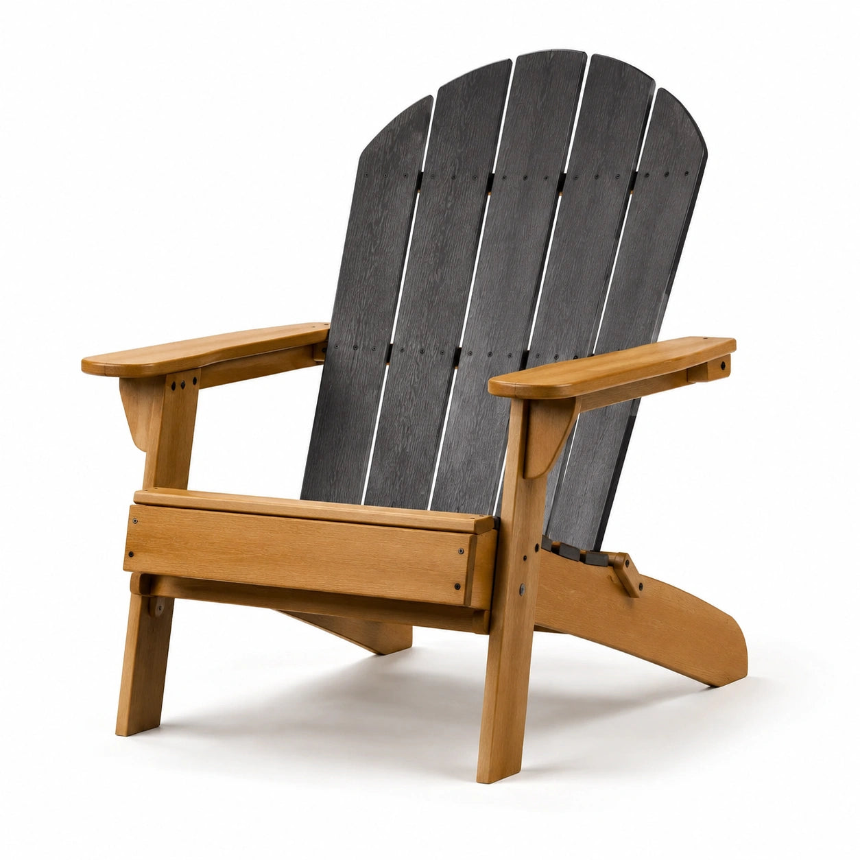 Sedia Adirondack in legno con schienale grigio