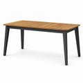Tavolo da giardino in legno e metallo marrone e nero 150x90x75 cm