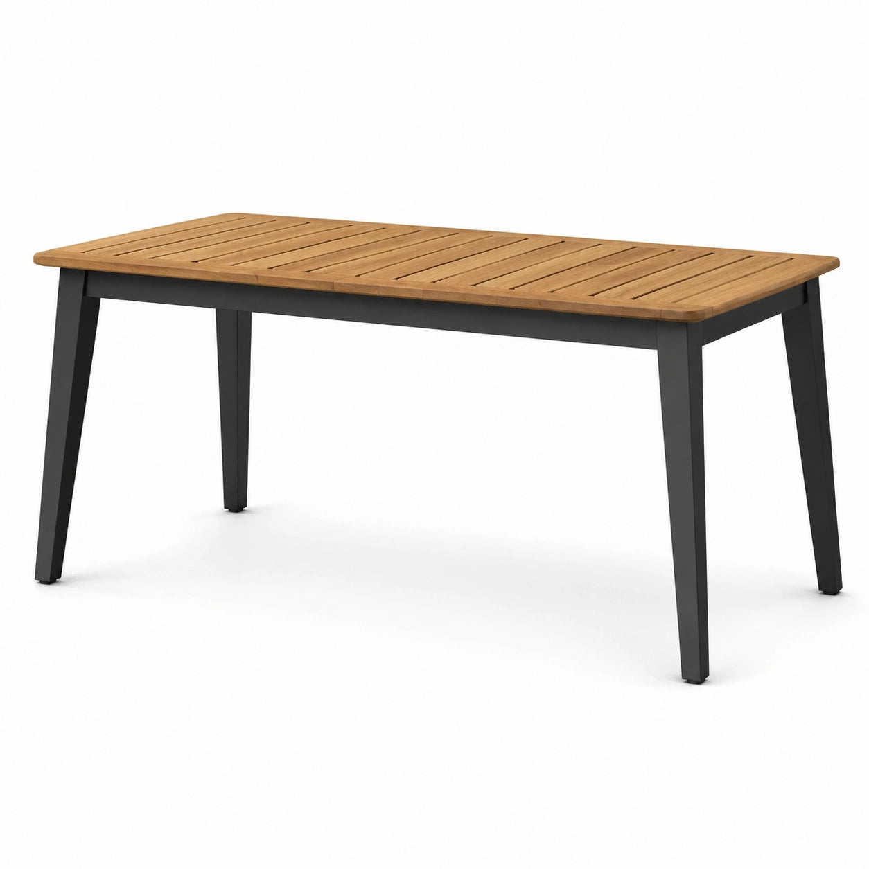 Tavolo da giardino in legno e metallo marrone e nero 150x90x75 cm