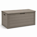 Baule da giardino in plastica grigia 120x45x60 cm