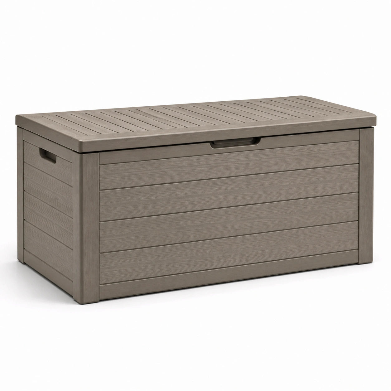Baule da giardino in plastica grigia 120x45x60 cm