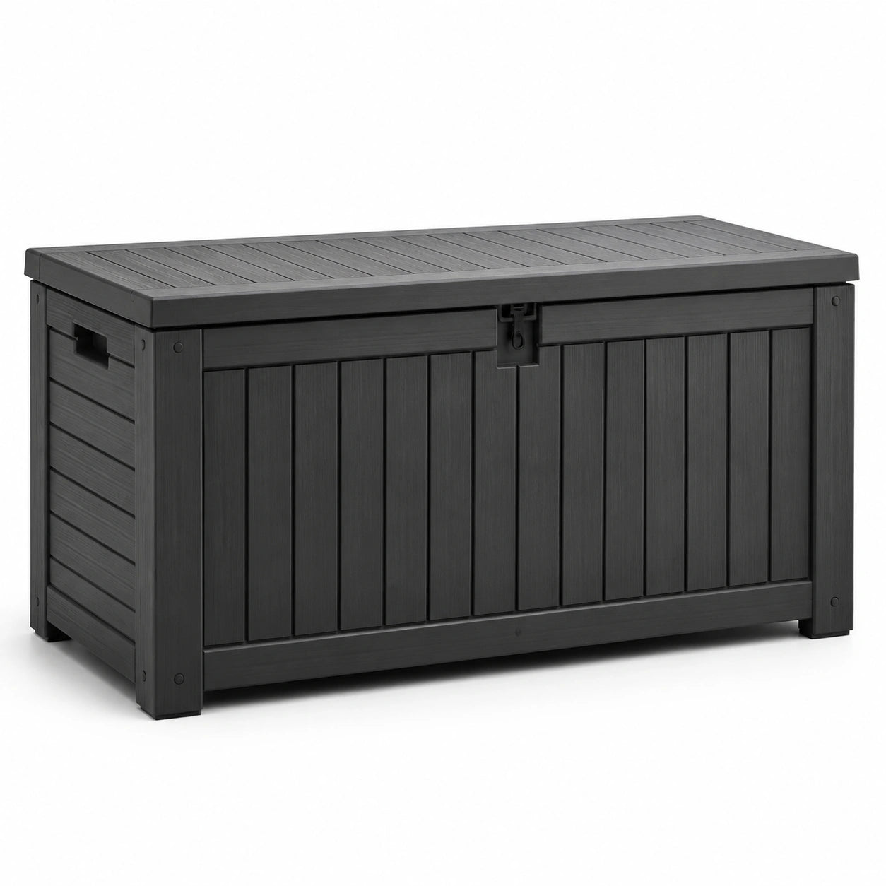 Baule da giardino in plastica 120x56x63 cm nero