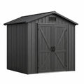 Capanno da giardino in metallo antracite 213x130x185 cm
