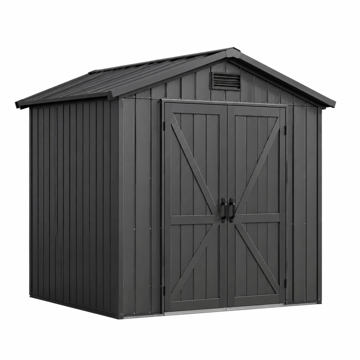 Capanno da giardino in metallo antracite 213x130x185 cm