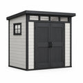 Casetta da giardino in plastica 185 cm x 152 cm x 226 cm grigio e nero