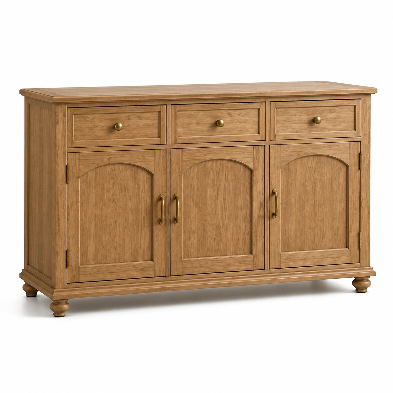 Credenza in legno di quercia con 3 ante e 3 cassetti