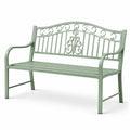 Panchina da giardino in acciaio verde 128x60x85 cm