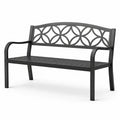 Panchina da giardino in metallo nero 128cm